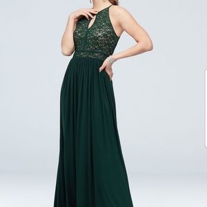 Morgan and Co floor legth dress, hunter gr…